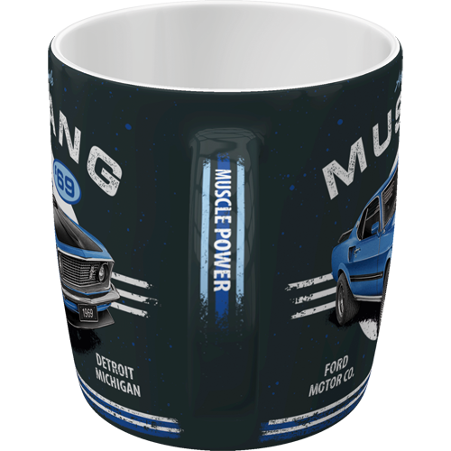 Ford Mustang - 1969 Mach 1 Blue - Ceramic Coffee Mug