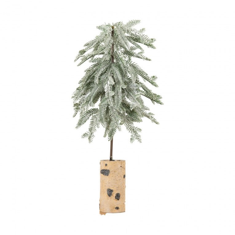 Artificial Freezing Pine Arrangement on Log (Available in 2 Sizes)
