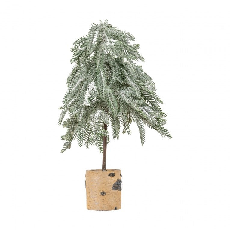 Artificial Freezing Pine Arrangement on Log (Available in 2 Sizes)