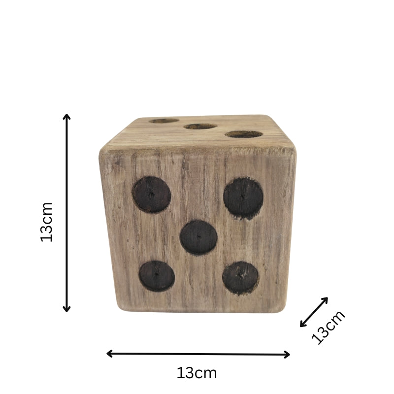 French Natural Finish Square Dice - 13x13x13cms