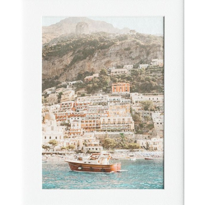 French Riviera Coast Centre Mounted Print Wall Decor - 40x50cms