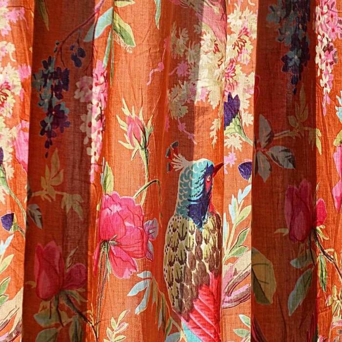 Frida Kahlo Inspired Bird of Paradise Curtains-Multicolor