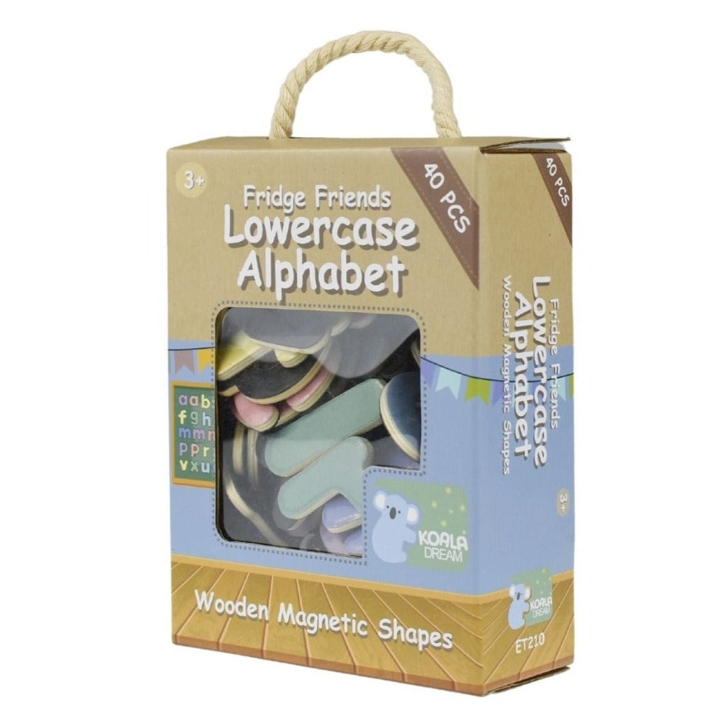 40Pcs ABC Lowercase Wooden Fridge Magnets