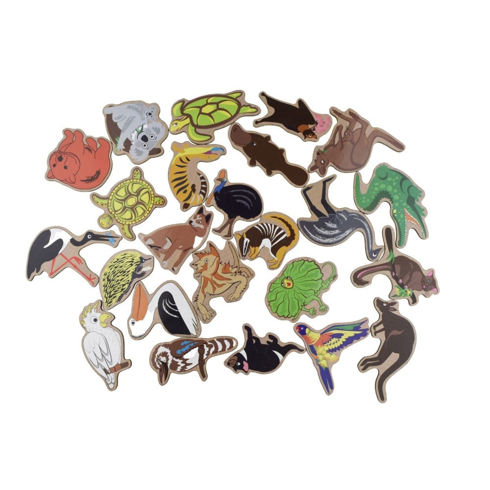 24Pcs Australian Animals Wooden Fridge Magnets