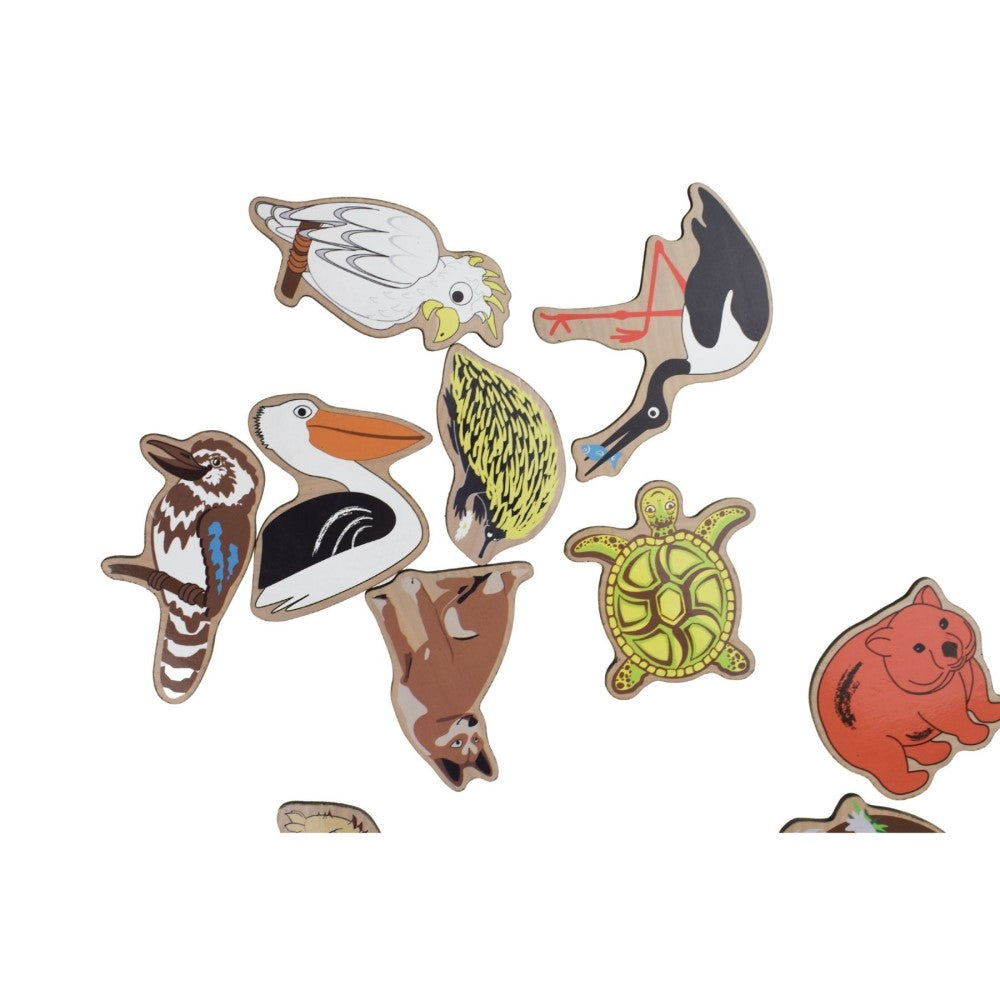 24Pcs Australian Animals Wooden Fridge Magnets
