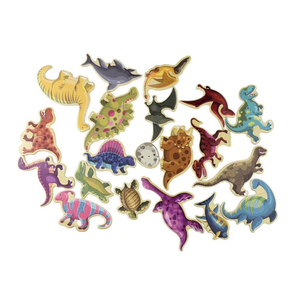 20Pcs Dinosaurs Wooden Fridge Magnets