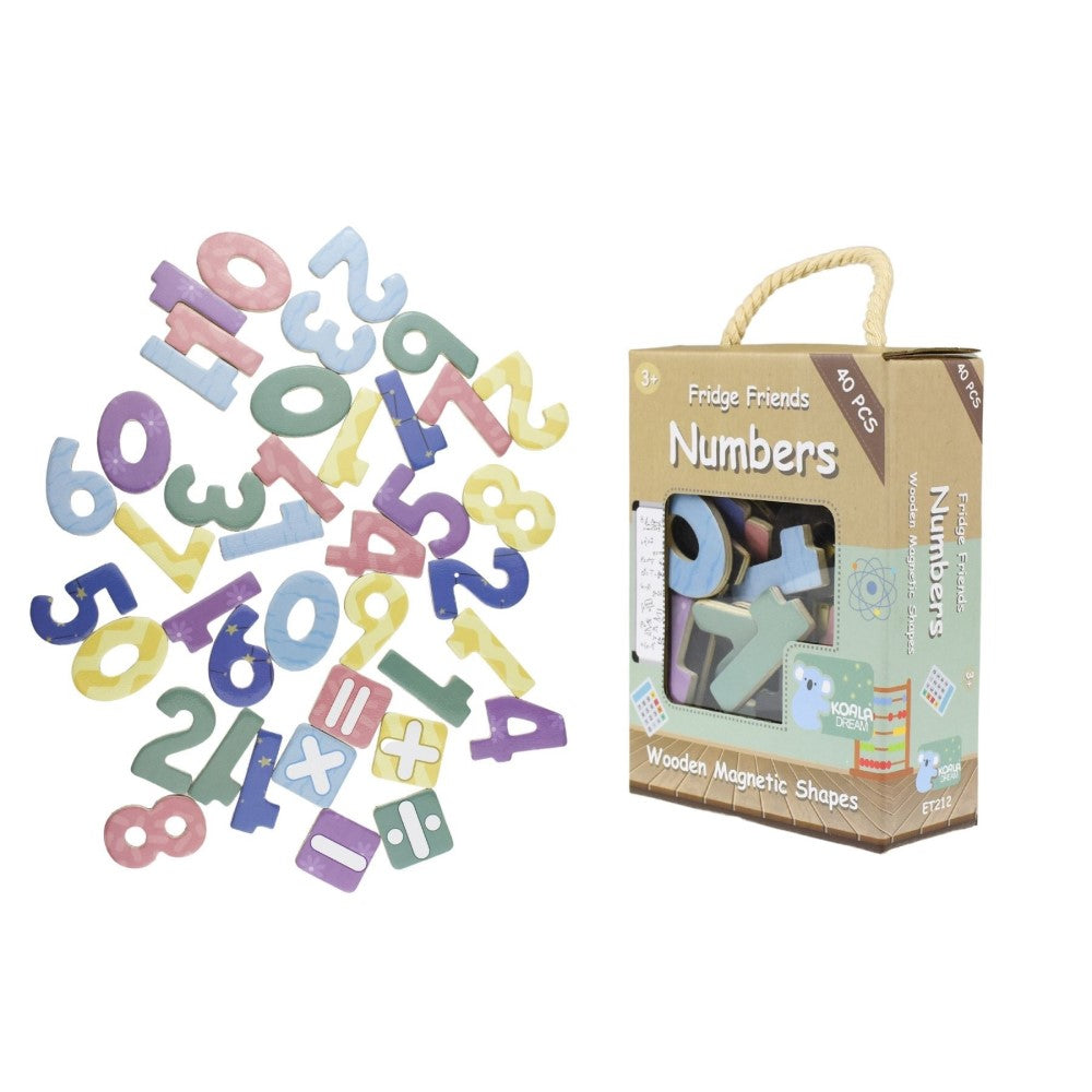 40Pcs Numberics Wooden Fridge Magnets