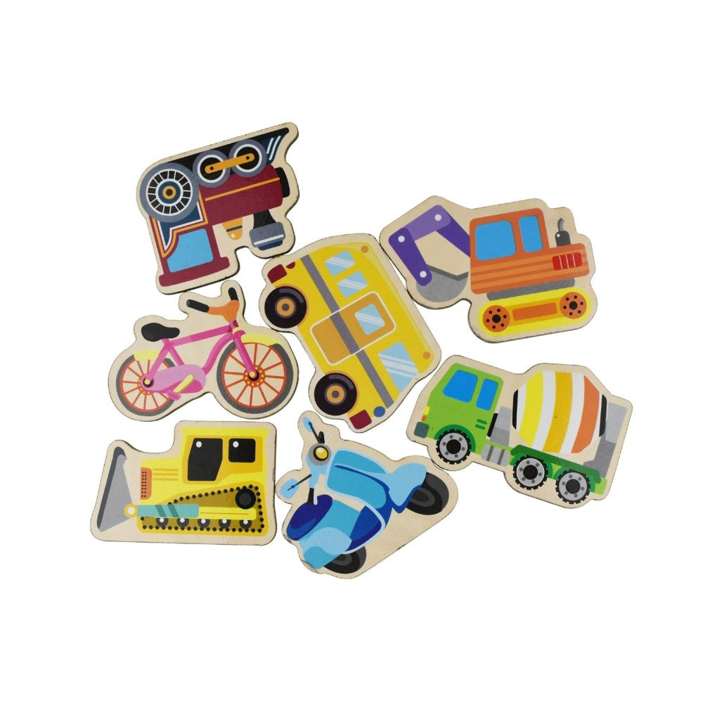 20 Pcs Transport Vehicles Wooden Fridge Magnets