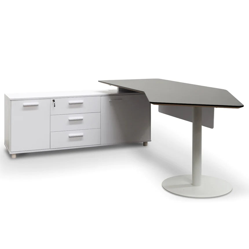 Frontier Left Return Office Desk 252cms - Black