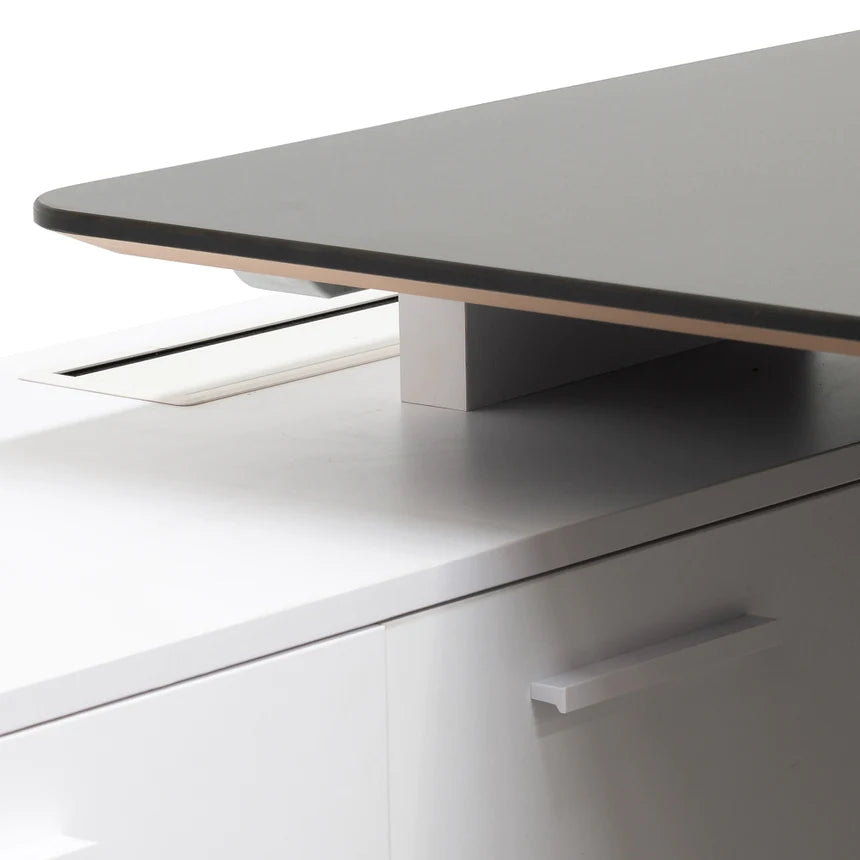 Frontier Left Return Office Desk 252cms - Black