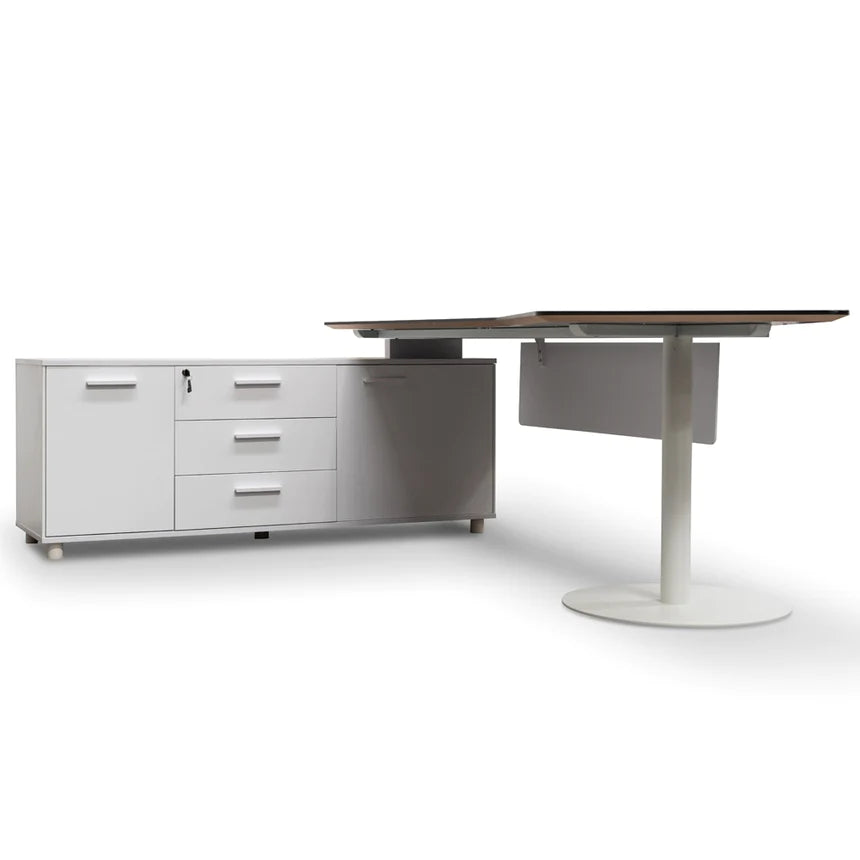 Frontier Left Return Office Desk 252cms - Black