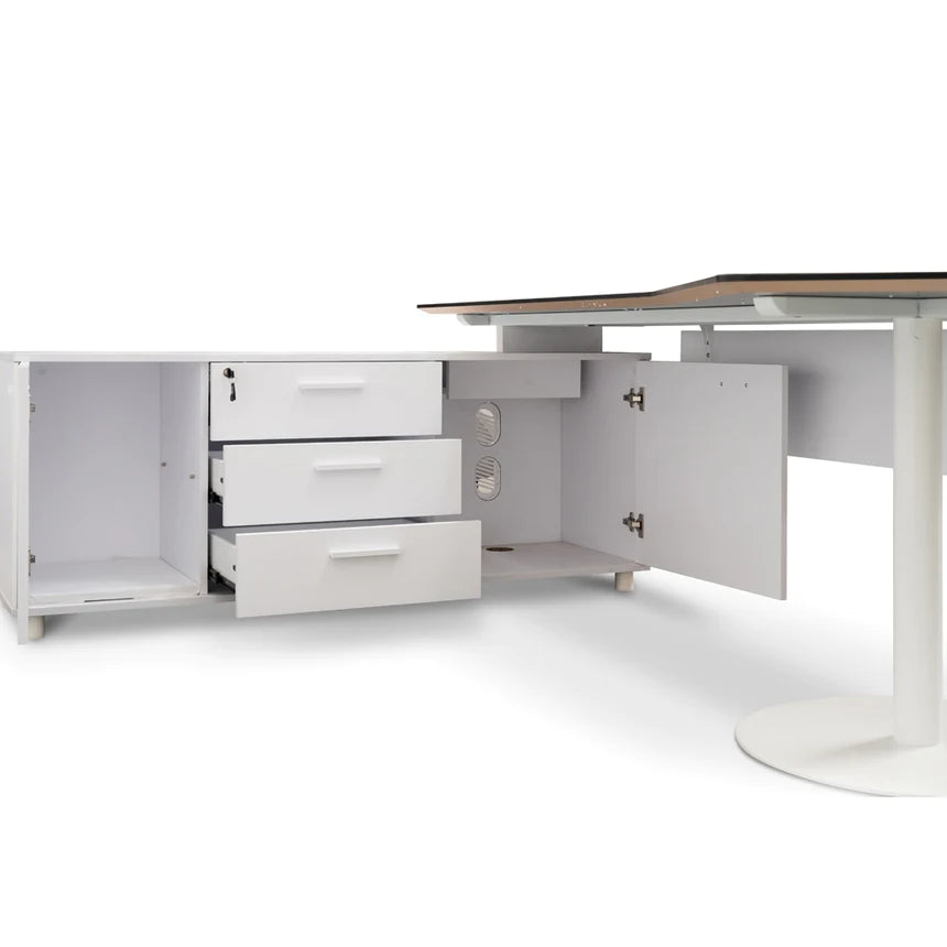 Frontier Left Return Office Desk 252cms - Black