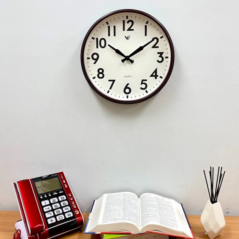 Frosted Brown Frame Wall Clock 32cms (Available in 2 colors)