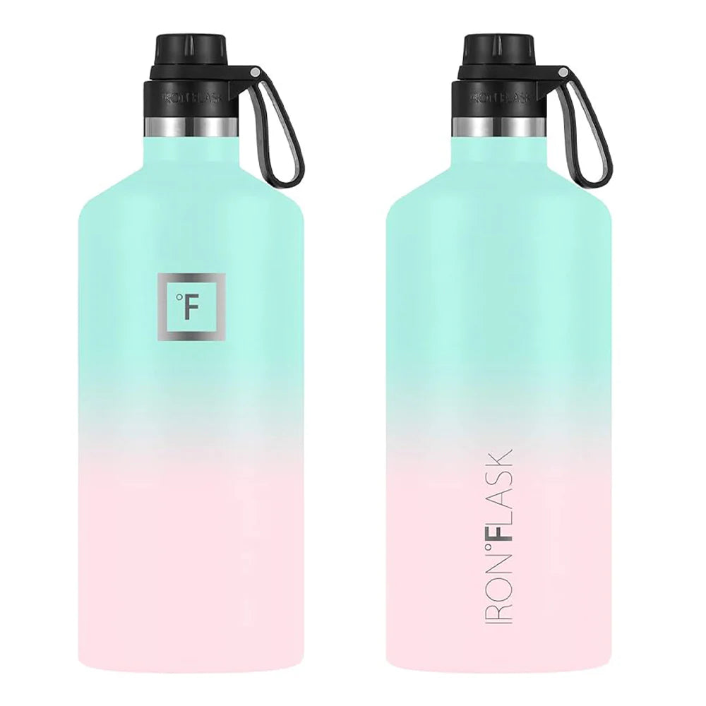 Functional Iron Flask Narrow Mouth Bottle with Spout Lid 1900ml