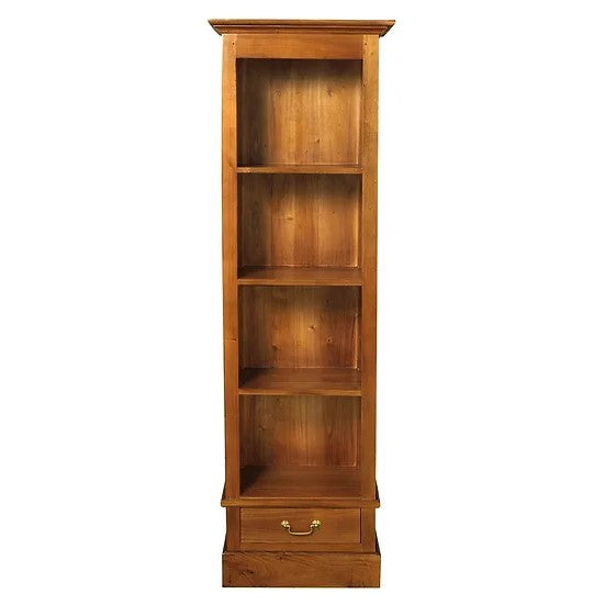 Functional Solid Wood 1 Drawer Bookcase - Light Brown