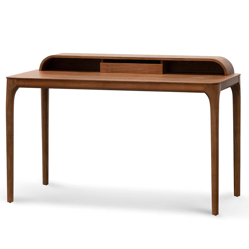 Functional Workspace Wooden Office Desk - Walnut