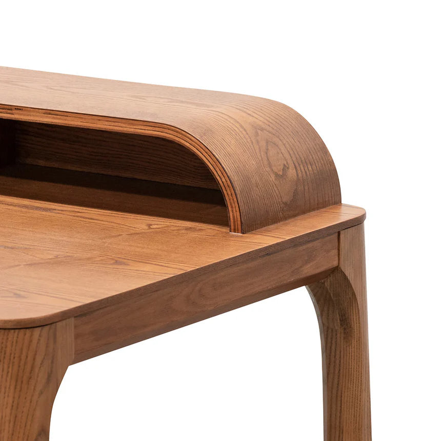 Functional Workspace Wooden Office Desk - Walnut