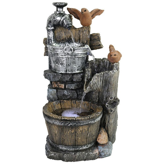 Garden Birds Polyresin Fountain Tabletop Decor