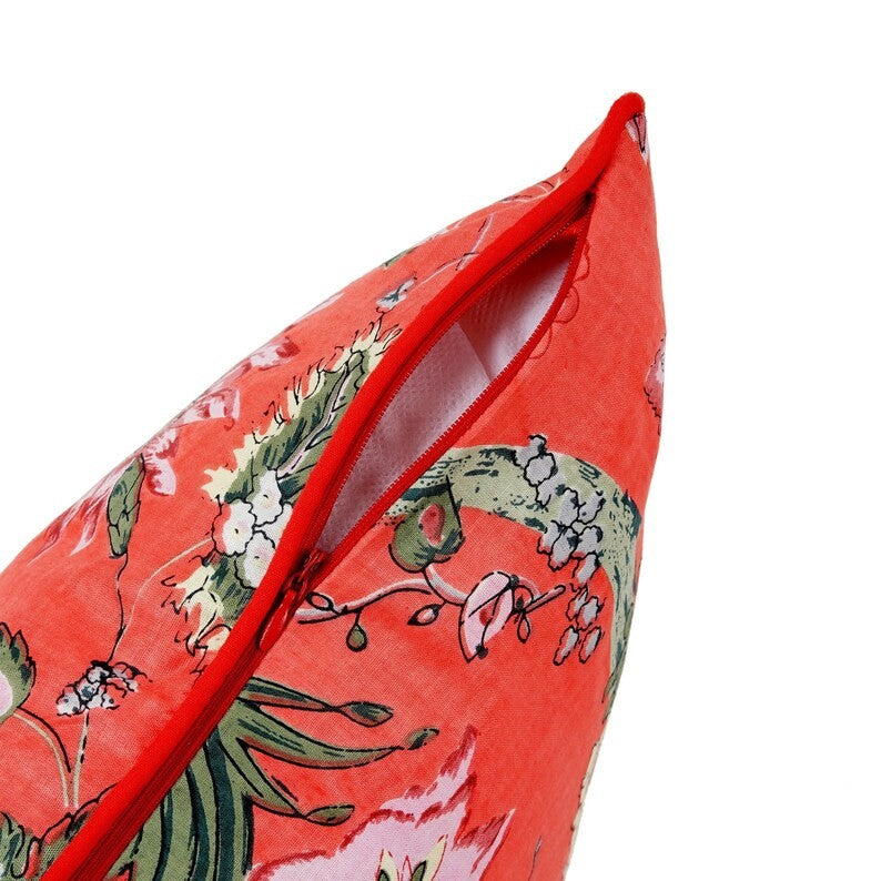 Garden Sonata Cotton Cushion Cover 50 x 50cms - Red