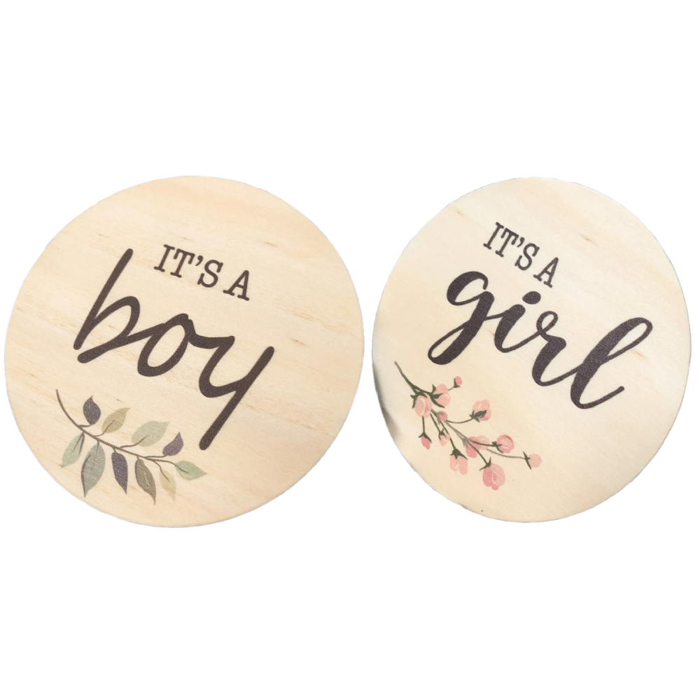 Gender Reveal Baby Milestone Plaques (Various Designs Available)