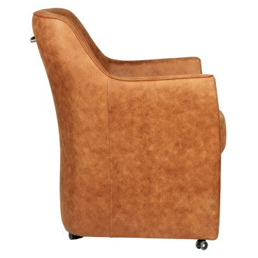 Genoa Rustic Armchair with Wheels and Back-Side Handle