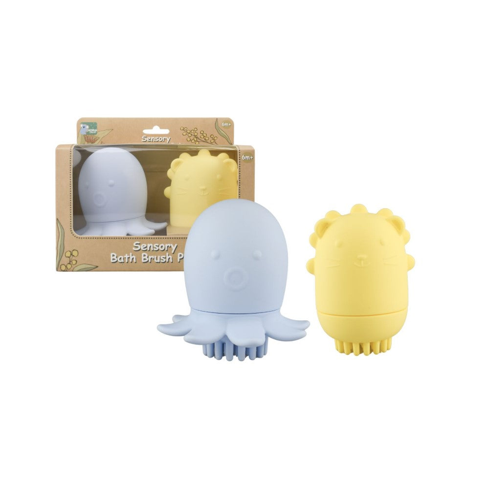 Gentle Care Silicone Animal Bath Brushes - Set of 2