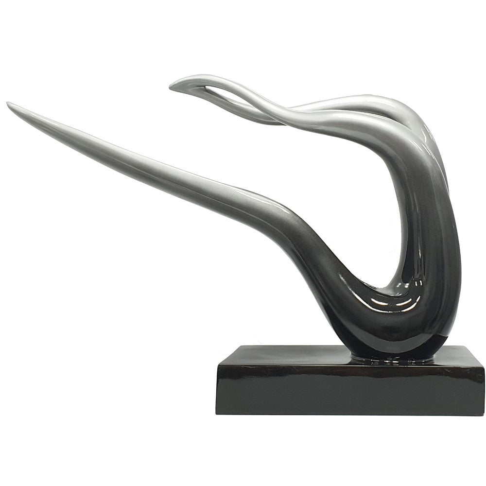 Gentle Repose Abstract Sculpture - Black