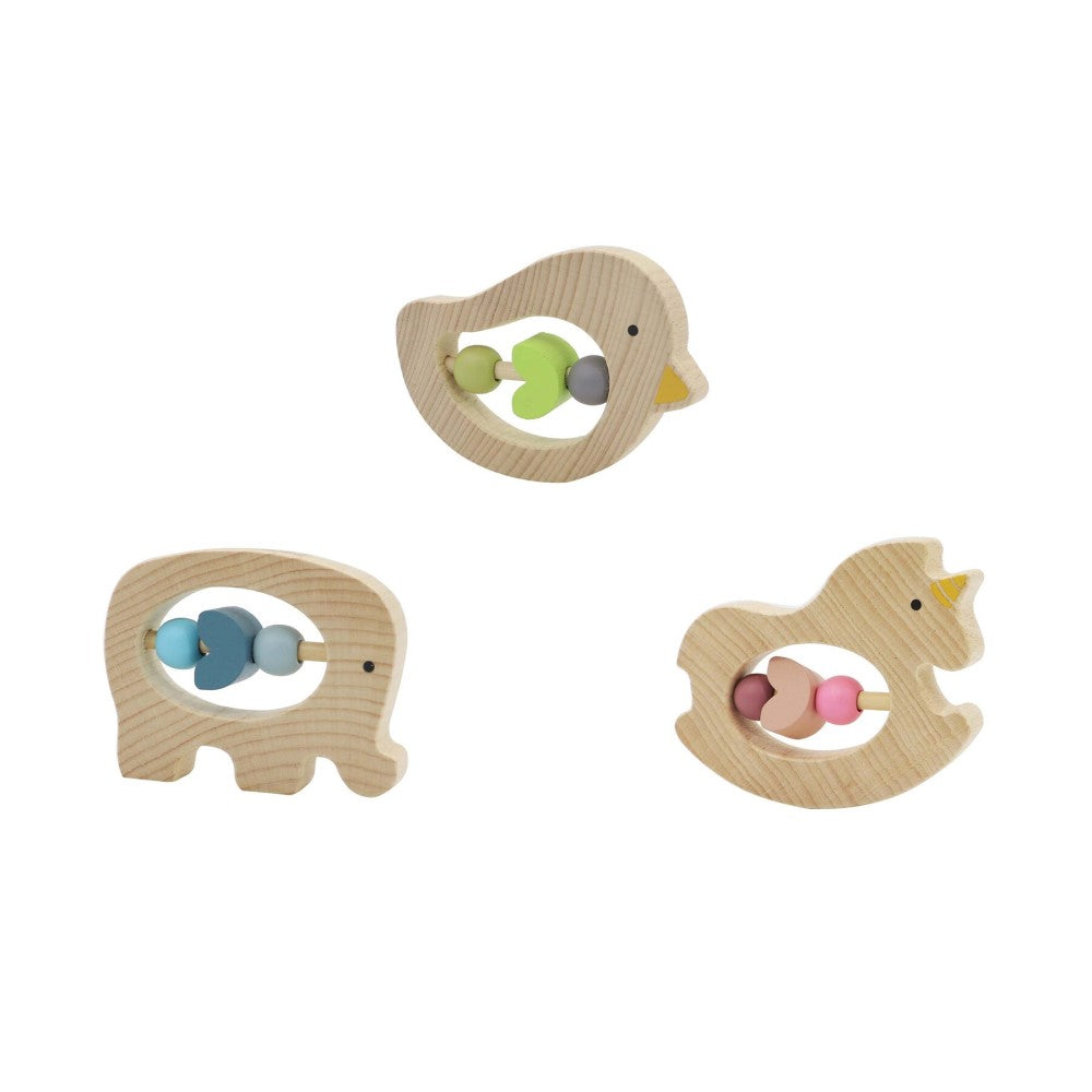 Gentle Rhythms - Wooden Baby Animal Rattles - Set of 3
