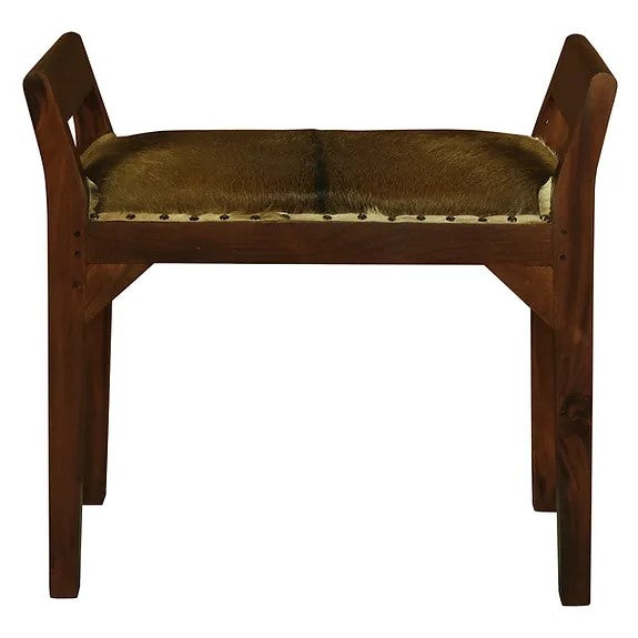 Genuine Boston Goat Hide Bench - Small
