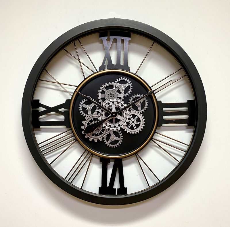 Gilded Gearworks Metal Clock 80cms