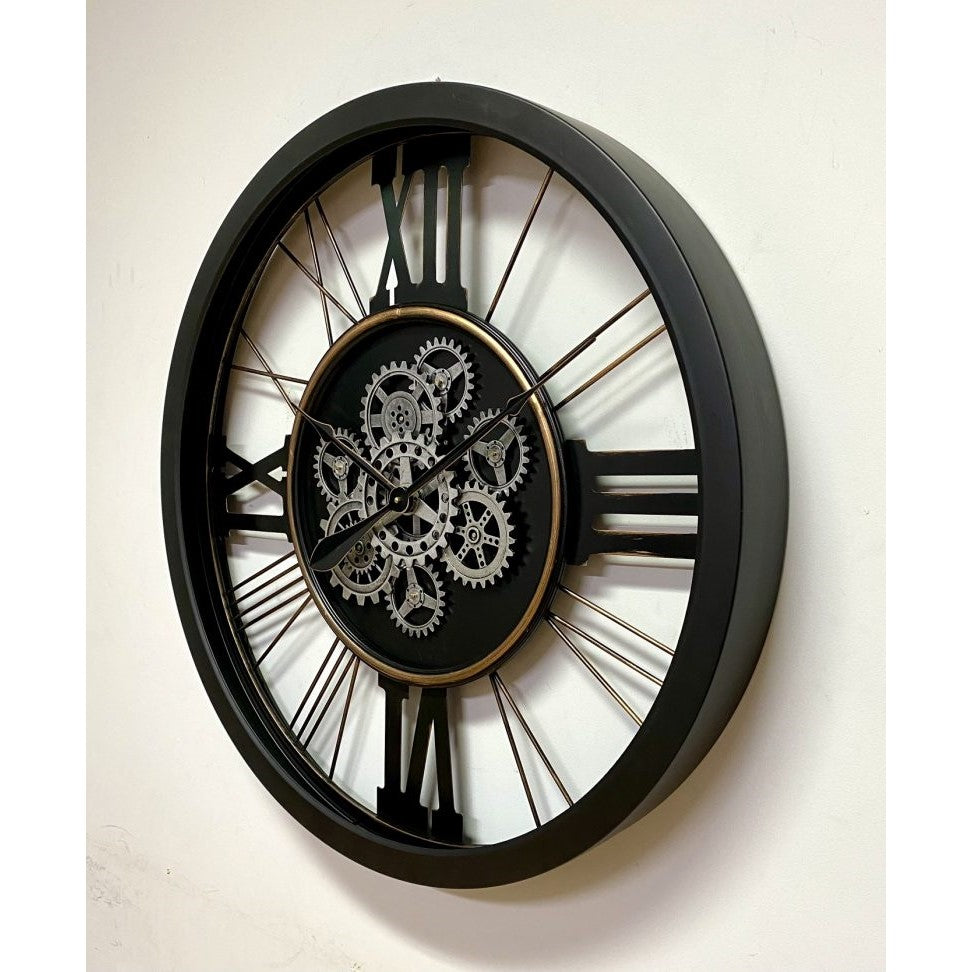 Gilded Gearworks Metal Clock 80cms