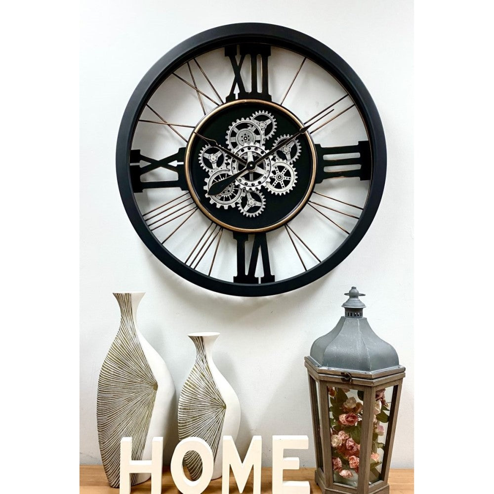 Gilded Gearworks Metal Clock 80cms