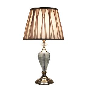 Glamorous Glow Crystal Lamp with Soft Beige Shade