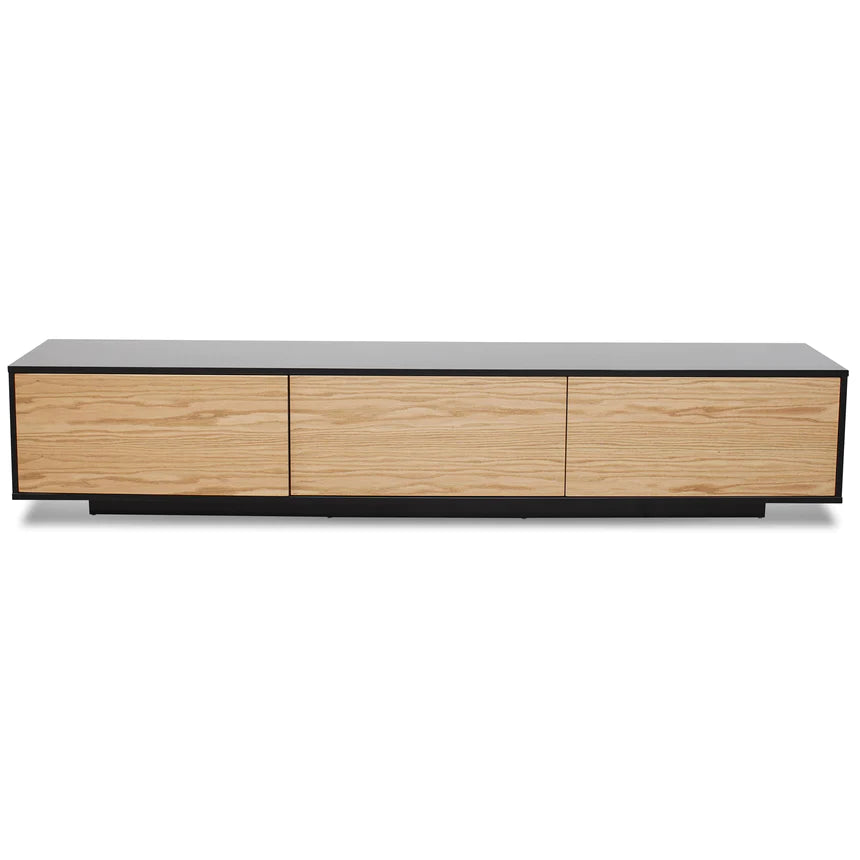 Glamour Media TV Unit 230cms - Black & Natural