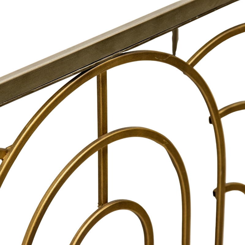 Glamourous Aura Art-Deco Console Table with Mirror Top - 120cms