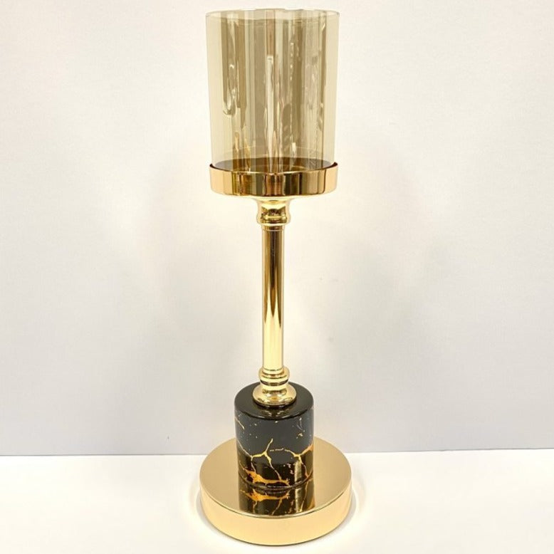 Glass Gleaming Elegance Candlestick - Available in 2 Colors