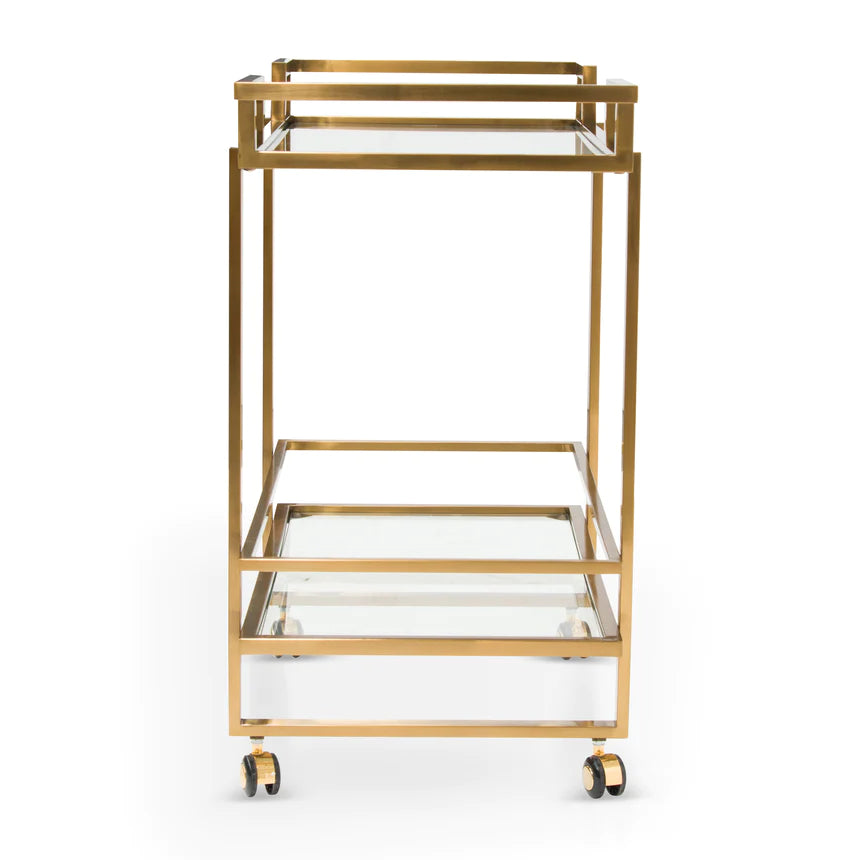 Glass Metal Elegant Bar Cart