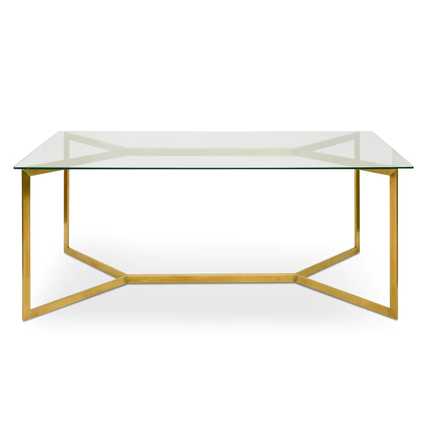 Glass Wonder Dining Table 190cms - Gold