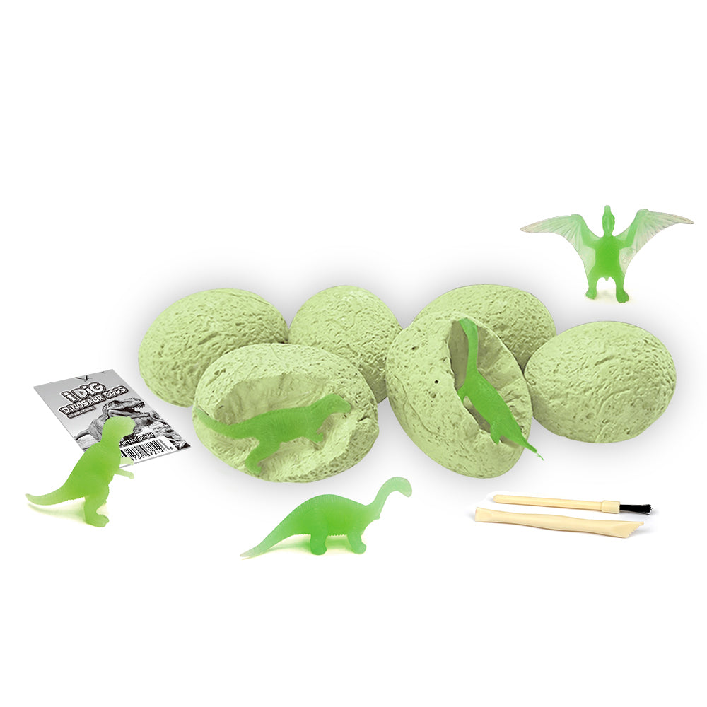 Glow-in-the-Dark Dino Egg Set - 4 Fossil Fun Eggs