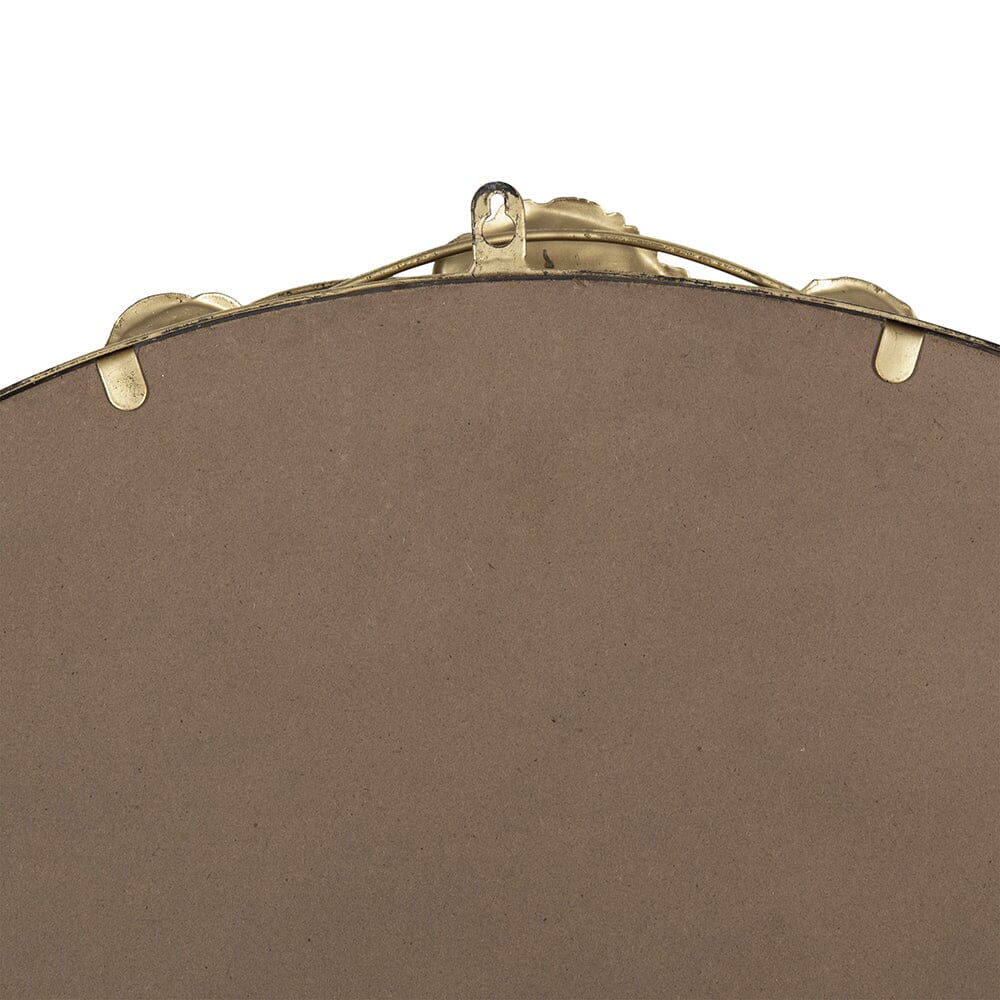 Gold Leaf Accent Round Wall Mirror 90cms