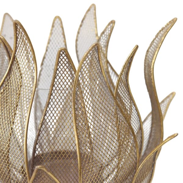 Gold Lustre Lotus Pillar Candleholder