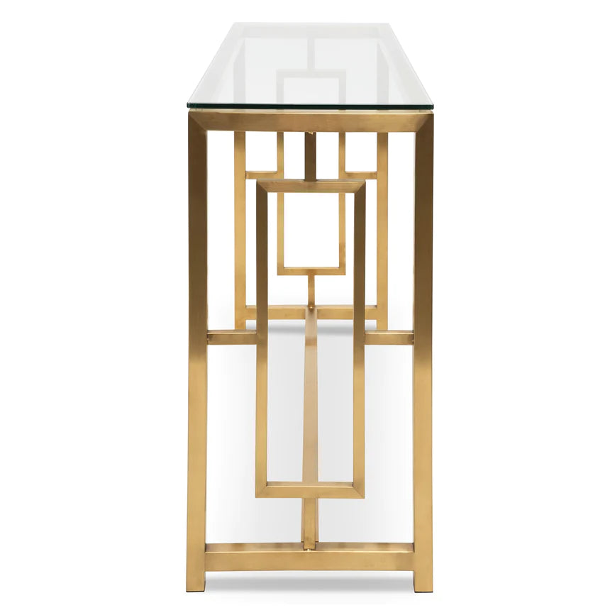 Golden Glass Console Table 120cms