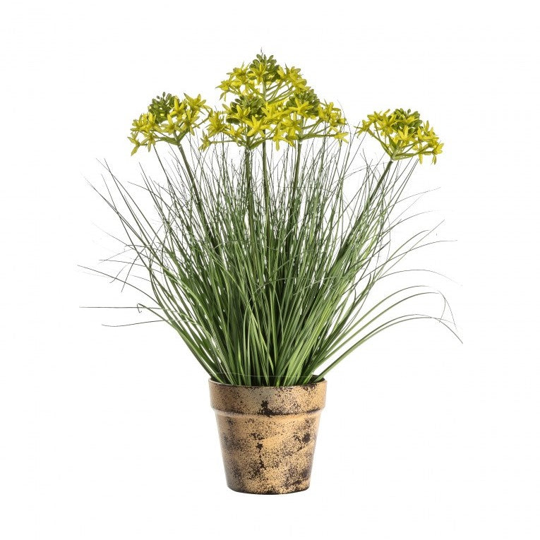 Artificial Golden Meadow Potted Grass with 5 Yellow Head