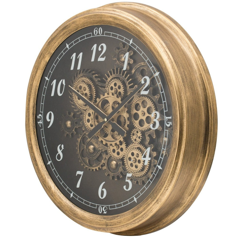 Golden Gearwork Wall Clock