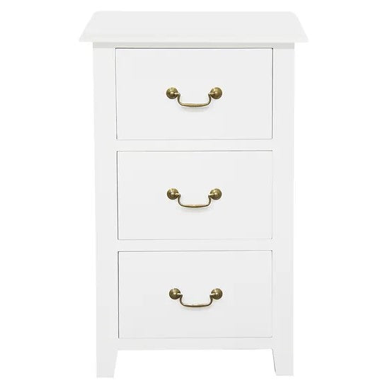 Graceful 3 Drawer Lamp Table - White