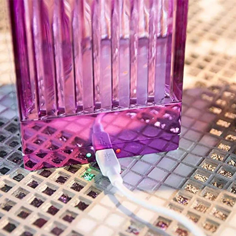 Graceful Luxury Acrylic Crystal Lantern- Purple