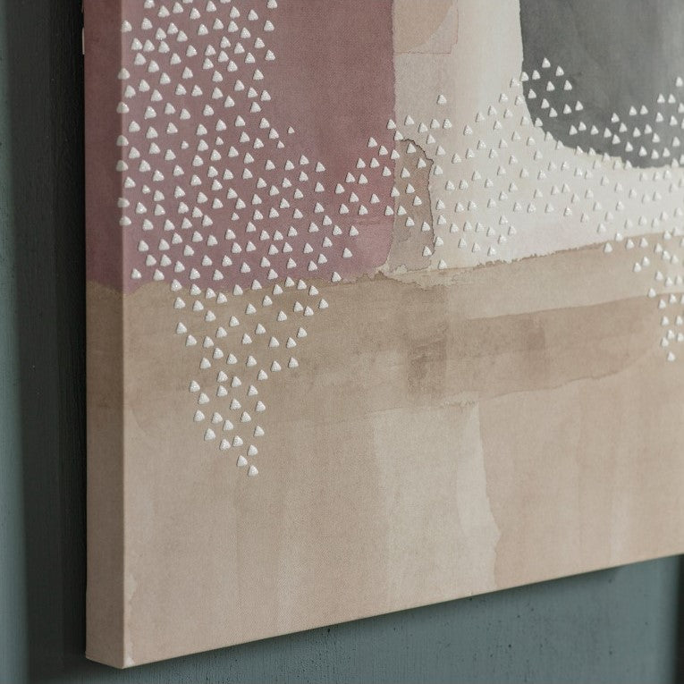 Graceful Texture Blush Cubic Art on Canvas