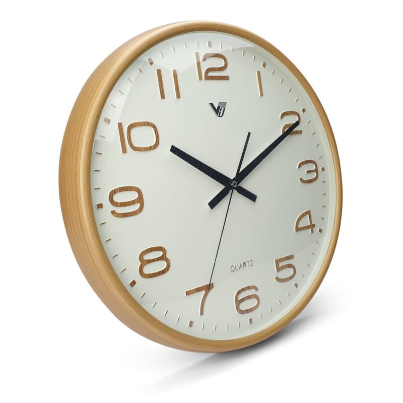 Grain Pattern Frame Round Wall Clock 40cms