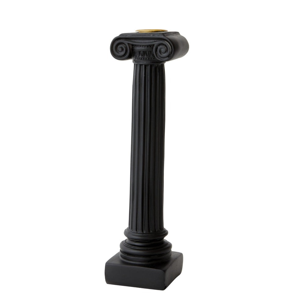 Greek Column Pillars Candle Holder - Short Black