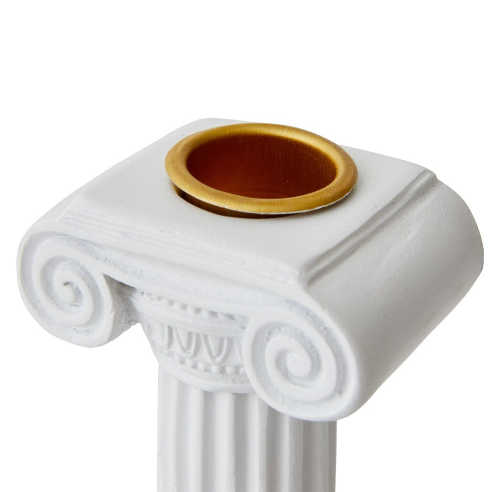 Greek Column Pillars Candle Holder - Short White